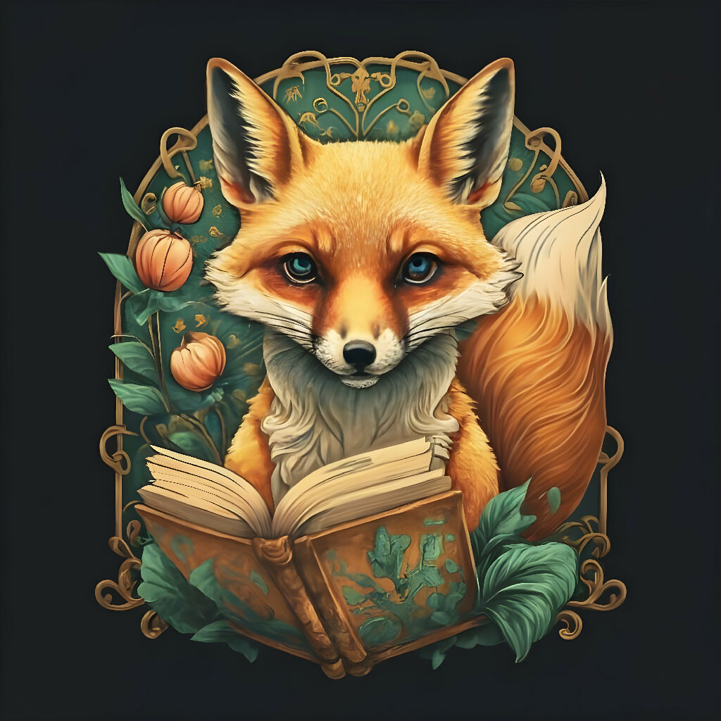 Fox, book, smart, reading, intelligent, animal, cute, funny
