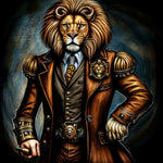 Steampunk lion in a suit copy