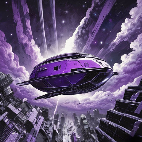 Purple shuttle space ship
