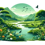 Vibrant gardens bursting with a riot of green and flowers