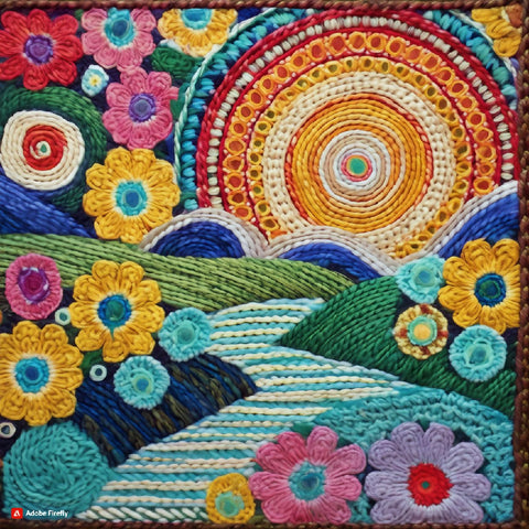 Landscape in crochet