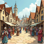 Bustling Medieval Marketplace