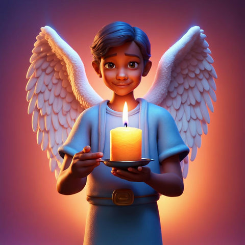 An angel with a candle