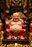 Laughing Buddha Hotei Prosperity Statue - Golden Joy & Abundance AI Art