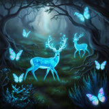 Whispers of Wonder: Glowing Deer in a Surreal Night