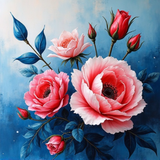 HiDream.org_large-hand-painted-modern-floral-art-featuring-vibrant-pink-and-red-roses-on-blue-background (1)