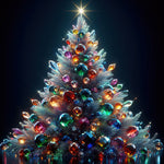 Christmas tree with colorful glass baubles copy