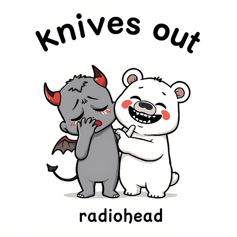 Radio Head knives out Vintage Poster Print | Indie Music Wall Art