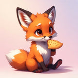 Charming Baby Fox Enjoying Baked Treats