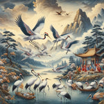 AI Song Dynasty auspecious cranes