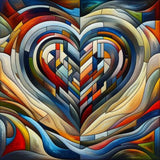 Heart abstract geometric