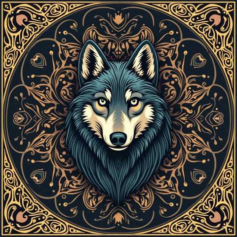 Mystical Wolf Symbol Art