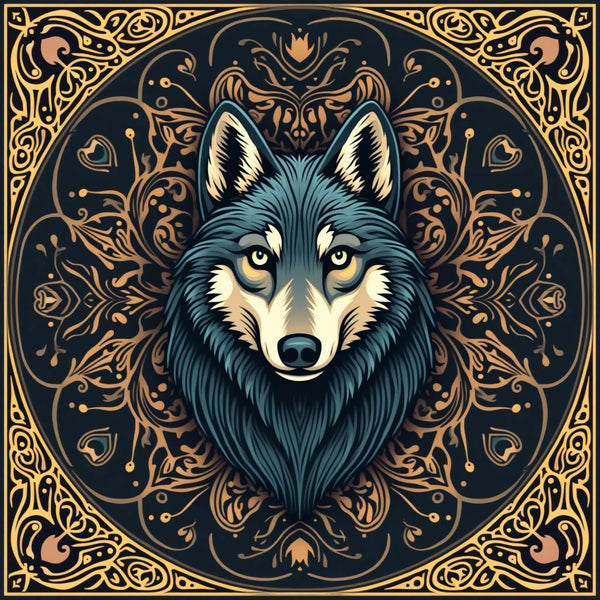 Mystical Wolf Symbol Art Print - Enigmatic and Powerful Wildlife Ar...