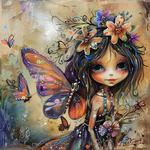 Whimsical Fairy with Flowers