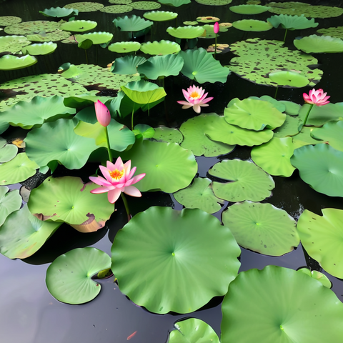 Lotus flowers in Summer