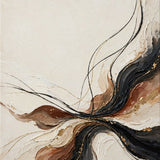 Abstract Textured Gold and Black Swirl Fine Art Print