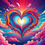 Psychedelic Heart in Heaven—Beautiful Cloud Art