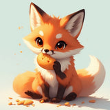 Charming Baby Fox Enjoying Baked Treats