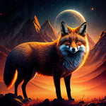 Fox and a full moon copy