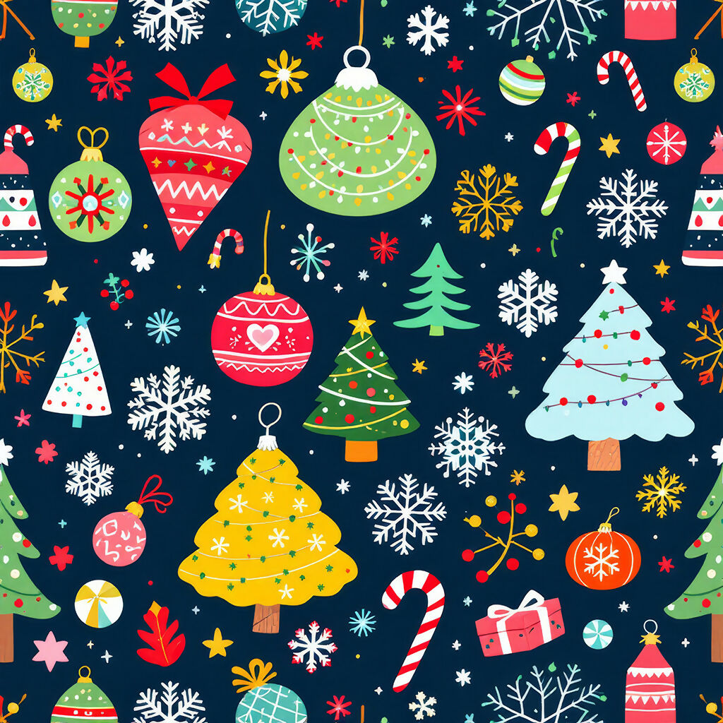 This image is a vibrant and cheerful pattern featuring a delightful...