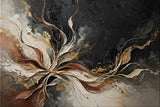 Abstract Textured Gold and Black Swirl Fine Art Print