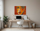 Woman's Face in the Style 2 Desk and bare wall