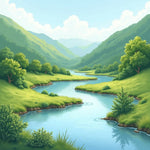 Calm River in Green Valley