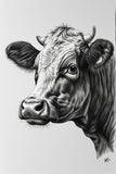 “Majestic Cow Portrait” – Pencil Sketch Art