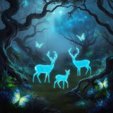 Whispers of Wonder: Glowing Deer in a Surreal Night