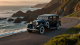 Timeless Elegance: A Vintage 1930s Classic car by the Coastal Cliffside