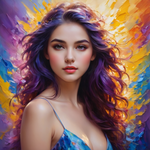 Vibrant Woman with Purple Hair