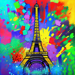 Colorful Eiffel painting copy