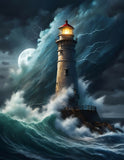 "Stormy Night Lighthouse"