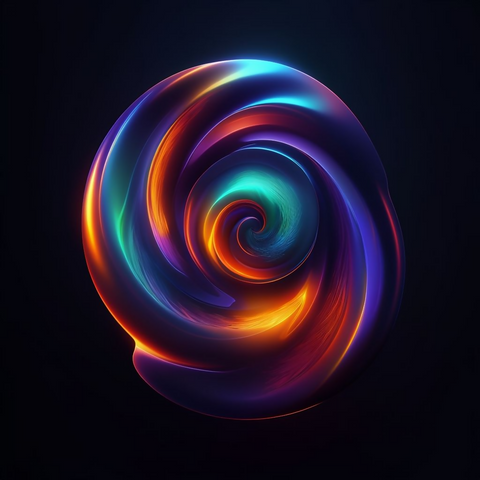 Vibrant Abstract Swirl Of Colors Against Dark Background