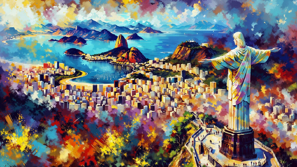 Rio de Janeiro Cityscape Art Print – Vibrant Coastal View