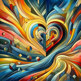 Heart abstract geometric