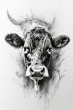 “Majestic Cow Portrait” – Pencil Sketch Art