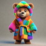 Bear in a colorful robe copy