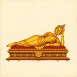Thai-Style Reclining Buddha with Lotus Details - Zen Meditation AI Sculpture