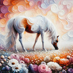 A Whimsical Dance of Horses and Flowers: Artistic Wall Decor