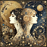 a3 DALL·E 2024-12-04 19.43.22 - Ein quadratisches Bild im Stil von Gustav Klimt, das zwei Frauen in Halbprofil zeigt. Die Gesichter sind elegant und zart gestaltet, umgeben von ornam