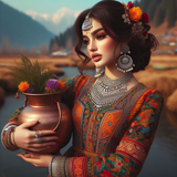 Traditional Elegance: Serene Beauty With Water Pot