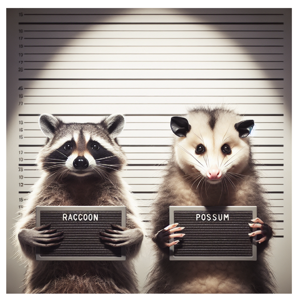 Racoon and Possum Mug Shot