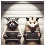 Racoon and Possum Mug Shot