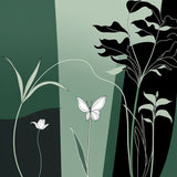 Whimsical Fairy Moth with Butterflies in Sage Green & Black Product Type: