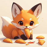 Charming Baby Fox Enjoying Baked Treats
