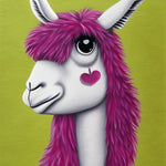 Cute white llama 3d illustration copy