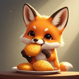 Charming Baby Fox Enjoying Baked Treats