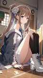 anime style,HD,8k,masterpiece,best quality,(modern campus paranormal style_1.2), outside the classro...(20)