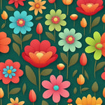 Flowers on a green background pattern copy